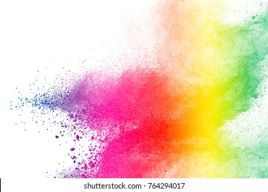 Splash of colorful powder over white background. - Powered by Shutterstock