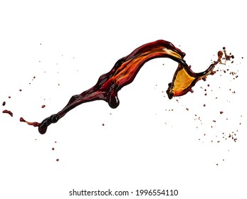 Splash of dark soy sauce on white background - Shutterstock ID 1996554110