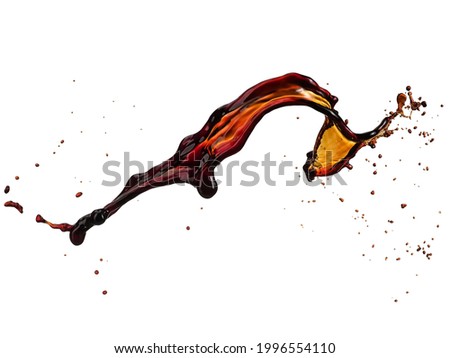 Splash of dark soy sauce on white background Stockfoto © 