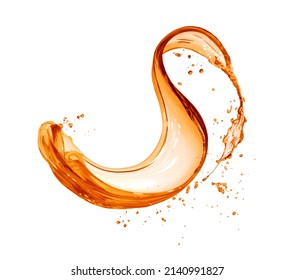 A splash of fruit juice isolated on a white background  - Shutterstock ID 2140991827