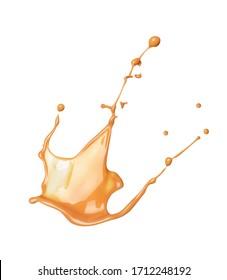 Splash Of Liquid Caramel On A White Background