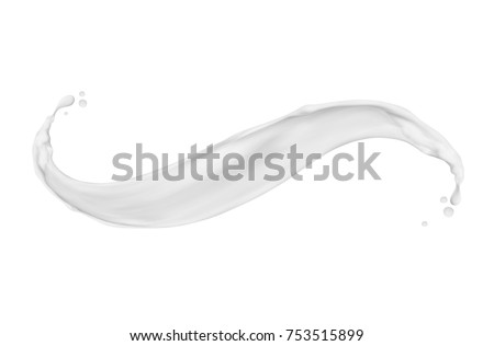 Splash of milk or cream isolated on white background 
