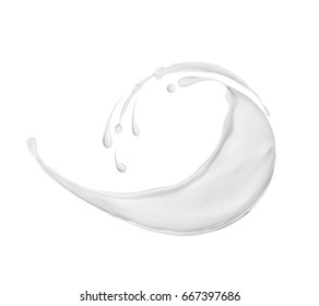 Splash Of Milk Or Cream On White Background 