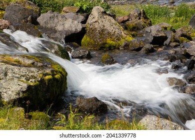 Splash. Mountain River. Kamchatka. Flow.