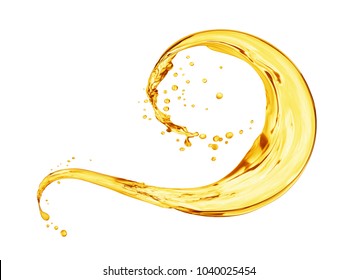 Splash of oily liquid close-up isolated on white background  - Shutterstock ID 1040025454