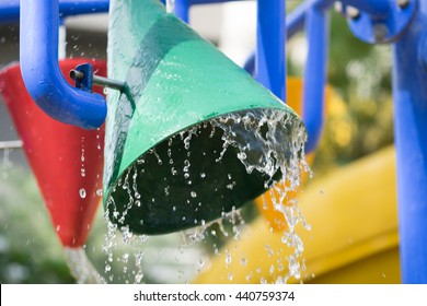 Splash Pad Or Sprayground In Water Park For Kids.