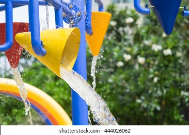 Splash Pad Or Sprayground In Water Park For Kids.