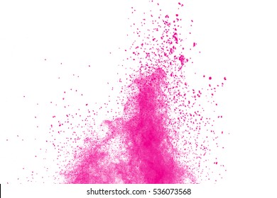 Splash of powder on white background,colorful powder explosion.