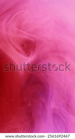 Splash vortex. Ink pigment. Defocused bright pink red paint mist texture cloud vapor steam moving on abstract art background.