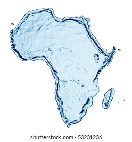 Splash Of Water In The Form Of Mainland Africa