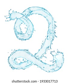 splash of water in the form of number two on a white background
