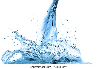 Splash water wave abstract isolated over white background