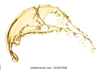 Splash Of White Wine, Isolated On White Background