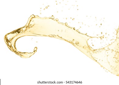 Splash Of White Wine, Isolated On White Background