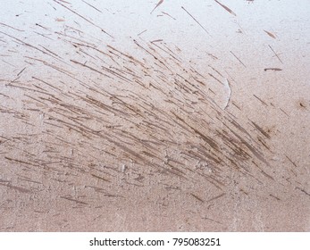 Splashes Of Mud. Close Up Of A Dirty White Car With Muddy Splash. Car Wash Concepts. - Background Texture.