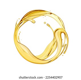 Splashes of oily liquid arranged in a circle  - Shutterstock ID 2254402907