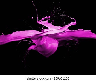 Splash Purple Paint On Black Background Stock Photo (Edit Now) 264031487