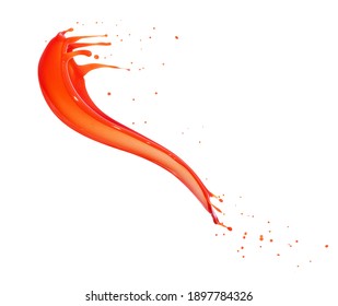 Splashes of red juice isolated on a white background 