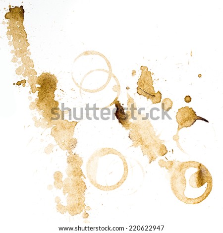 Splashes and traces of coffee