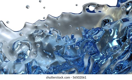 Splashes, waves and drops of water or liquid. Extralarge resolution