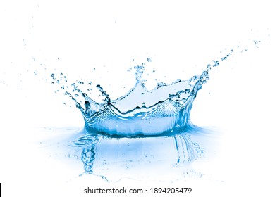 Splashing Blue Water On White Background