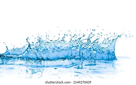 Splashing Blue Water On White Background Stock Photo 2149270429 ...