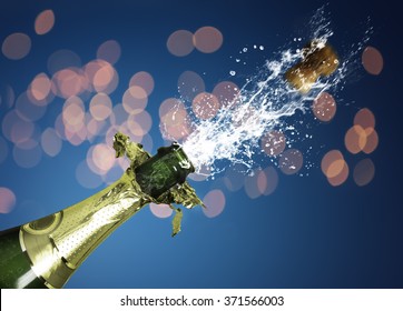 splashing champagne