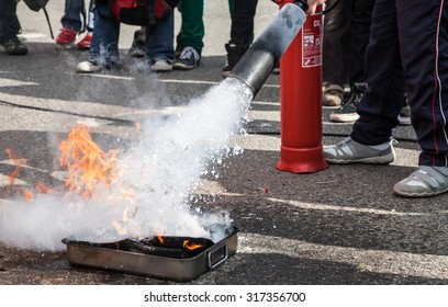 Splashing Foam From Fire Extinguisher