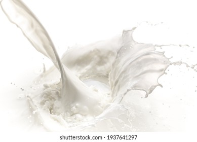 Splashing Milk On White Background