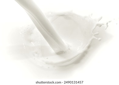 splashing milk on white background - Powered by Shutterstock