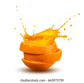 splashing orange juice - Shutterstock ID 663975739