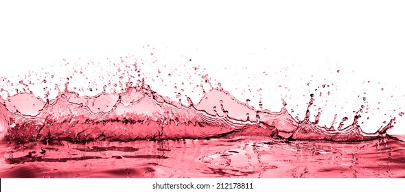 Splashing Red Wine On White Background