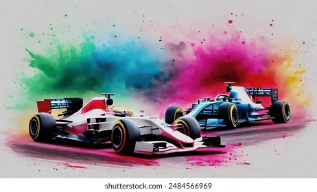 Splatter Paint Vector-style Image Action Shot AI-generated image ...
