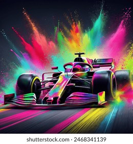 Splatter Paint Vector-style Image Formula 1 AI-generated image ...