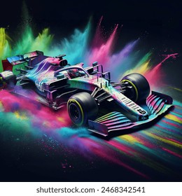 Splatter Paint Vector-style Image Formula 1 AI-generated image ...