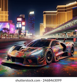 Splatter Paint Vector-style Image Las Vegas AI-generated image ...