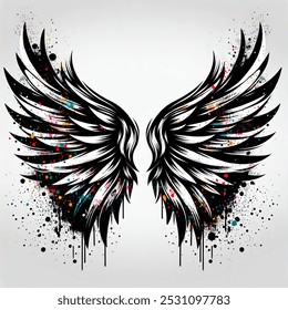 Splatter Paint Vector-style Image Two Eagle AI-generated image ...