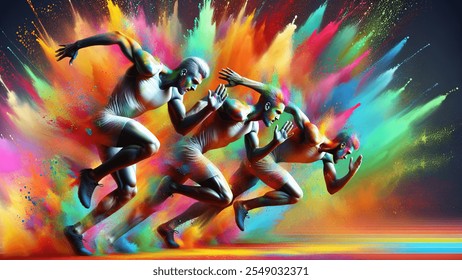 Splatter Paint Vector-style Image Male Speed AI-generated image ...