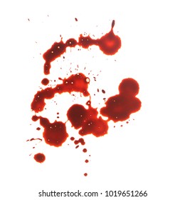 Splattered Blood Stain On White Background