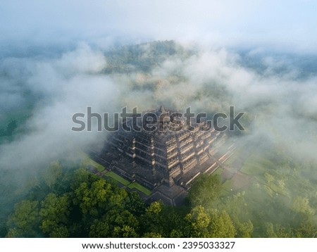 The splendor of Borobudur temple in the morning