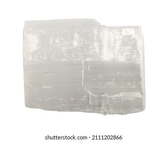 A splinter of selenite, isolated on a white background