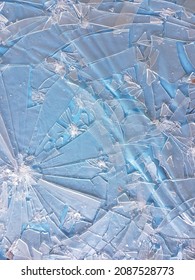splintered glass on a plastic sheet