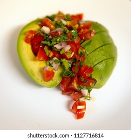 Split Avocado With Pico De Gallo