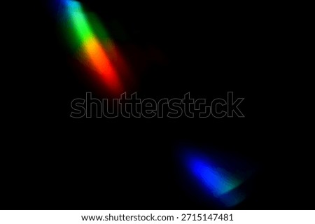 Split color prism light with red and blue tones.
