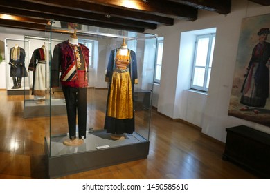 SPLIT, CROATIA - MAY 4, 2019 - Traditional Clothing Of Croatian Villages From The 19th Century,Ethnographic Museum, Split, Croatia