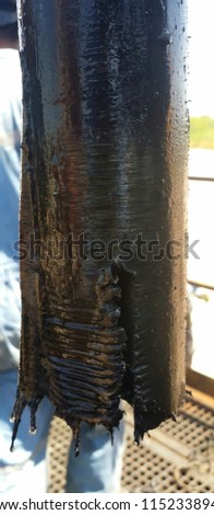 Split drill bit on surface