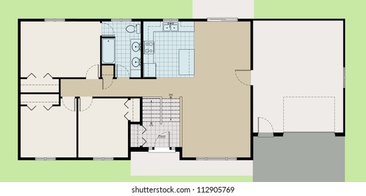 Split Level House Floor Plan Stock Illustration 112905742 - Shutterstock Split Level House Floor Plan Stock Illustration 112905742 - Shutterstock
