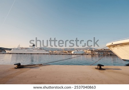 Split old town sea pier and harbour, Croatia.