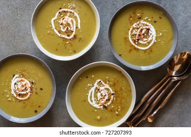 Split Pea Soup In Bowls