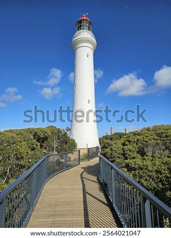 Split Point Lighthouse in Aireys Inlet, Great Ocean Road, Victoria, Australia. Aireys Inlet - popular holiday destination in Great Ocean Road, Australia. Lorne - Queenscliff Coastal Reserve